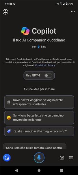 ricerca app Copilot